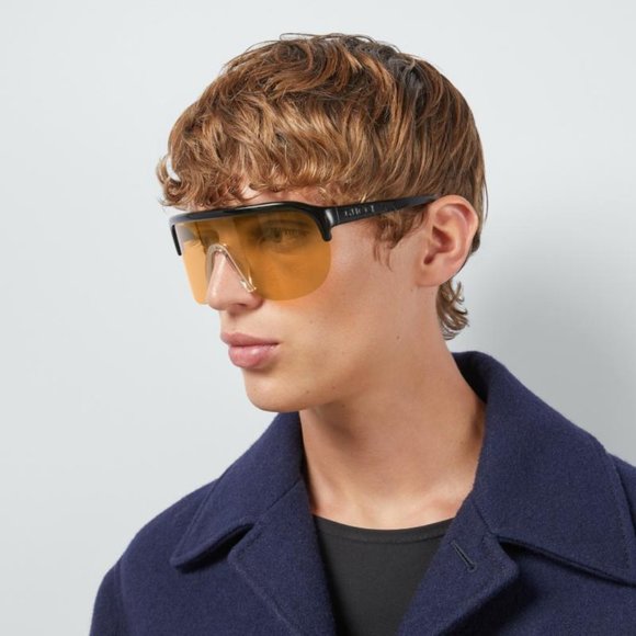 FINAL PRICE NEW GUCCI GG1645S 005 BLACK ORANGE SUNGLASSES - Picture 3 of 11